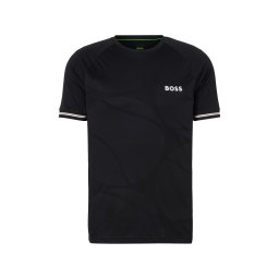 BOSS Tricou funcțional 'Serve 2' bej / gri închis / negru / alb