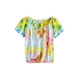 Next Tricou albastru / galben / portocaliu / roz deschis / alb
