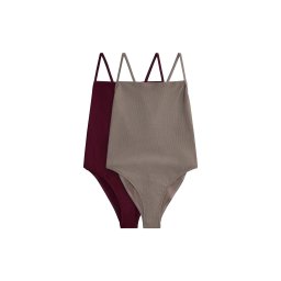 The Set Costum de baie întreg maro închis / gri