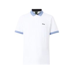 BOSS Tricou 'Member' albastru deschis / alb