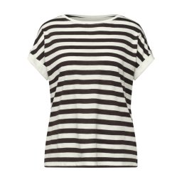 STREET ONE Tricou maro închis / alb