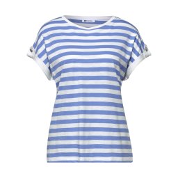 STREET ONE Tricou albastru porumbel / alb