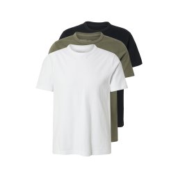 Abercrombie & Fitch Tricou 'CLASSIC ESSENTIAL' oliv / negru / alb