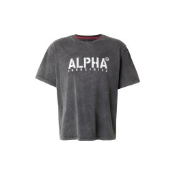 ALPHA INDUSTRIES Tricou negru / alb