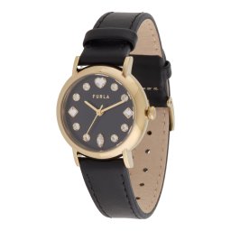 FURLA Ceas analogic 'Easy Shape' auriu / negru