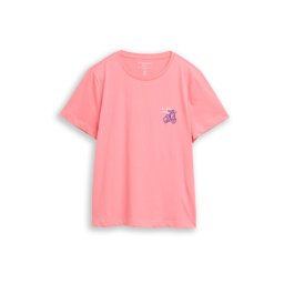 TOM TAILOR Tricou albastru regal / roz pitaya / alb