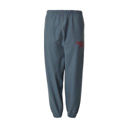 Calvin Klein Jeans Pantaloni 'Logo Embroidery Cuffed' albastru fumuriu / roșu