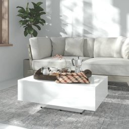 Masuta de cafea, alb extralucios, 85x55x31 cm, PAL GartenMobel Dekor