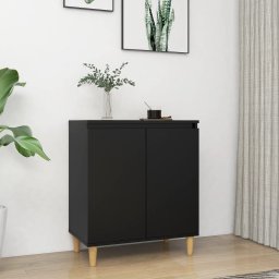 Servanta cu picioare din lemn masiv, negru, 60x35x70 cm, PAL GartenMobel Dekor