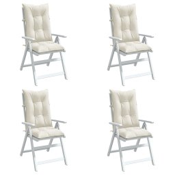 Perne scaun spatar înalt, 4 buc. melanj crem 120x50x7 cm textil GartenMobel Dekor