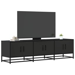 Dulap TV, negru, 150x35x41 cm, lemn prelucrat si metal GartenMobel Dekor