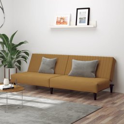 Canapea extensibila cu 2 locuri, maro, catifea GartenMobel Dekor