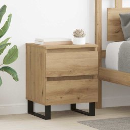 Dulap de noapte stejar artizanal 40 x 35 x 50 cm Lemn compozit GartenMobel Dekor