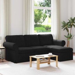 Canapea Negru 215 x 138 x 80 cm Metal GartenMobel Dekor
