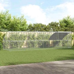Cusca pentru pui 4 pcs Argintiu 800 x 200 x 200 cm Otel si PE GartenMobel Dekor