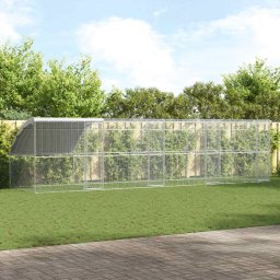 Cusca pentru pui 4 pcs Argintiu 800 x 200 x 200 cm Otel si PE GartenMobel Dekor