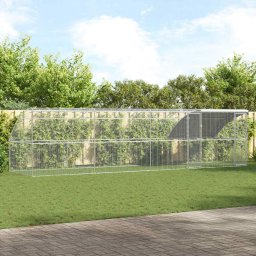 Cusca pentru pui 4 pcs Argintiu 800 x 200 x 200 cm Otel si PE GartenMobel Dekor
