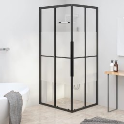 Cabina de dus, negru, 90x70x180 cm, ESG semi-mata GartenMobel Dekor