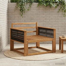 Canapea Medie pentru Exterior Lemn Solid de Acacia natural GartenMobel Dekor