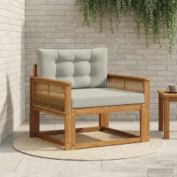 Canapea Medie pentru Exterior Lemn Solid de Acacia natural GartenMobel Dekor