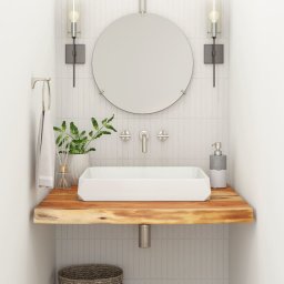 Blat de baie, 80x60x2,5 cm, dreptunghiular, lemn masiv acacia GartenMobel Dekor