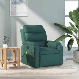 Fotoliu de masaj rabatabil, verde închis, material textil GartenMobel Dekor