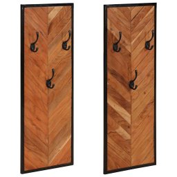 Rafturi pentru haine 2 buc 35x1x90 cm din lemn masiv de salcam GartenMobel Dekor