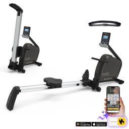 Aparat de vaslit inSPORTline RW60 pliabil cu Bluetooth si 16 niveluri