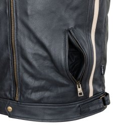 Geaca moto barbati din piele naturala W-TEC Makso cu protectii CE