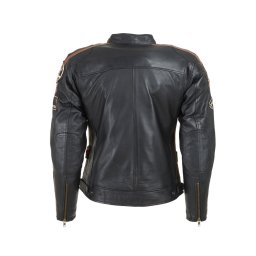 Geaca moto dama din piele W-TEC Sheawen, neagra, cu protectii detasabile