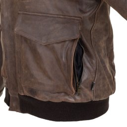 Geaca moto din piele pentru barbati W-TEC Black Heart Bomber maro