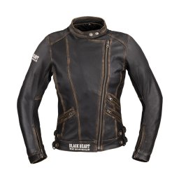 Geaca moto dama din piele naturala W-TEC Black Heart Lizza, maro