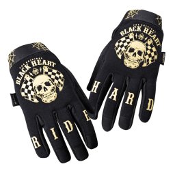 Manusi moto W-TEC Black Heart Restarter negre pentru enduro si ATV