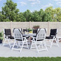 Perne scaun cu spatar mic, 6 buc., negru carouri, textil oxford GartenMobel Dekor
