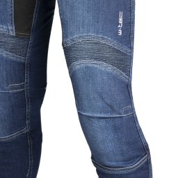 Pantaloni moto dama W-TEC Alfreda CE din denim elastic, albastri