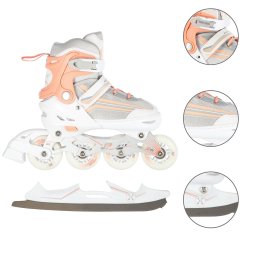 Role reglabile 2 in 1 Nils Extreme NH18190 alb/roz pentru copii