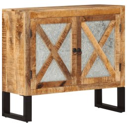 Dulap, 80x30x71 cm, lemn masiv de mango brut si metal GartenMobel Dekor