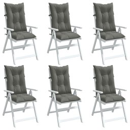 Perne scaun cu spatar înalt 6 buc. melanj gri 120x50x7cm textil GartenMobel Dekor