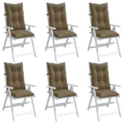 Perne scaun cu spatar înalt 6 buc. gri taupe 120x50x7 cm textil GartenMobel Dekor
