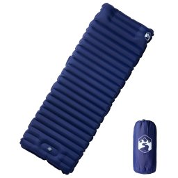 Saltea de camping auto-gonflabila cu perna 1 persoana bleumarin GartenMobel Dekor