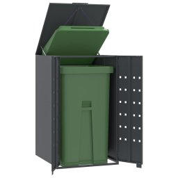 Depozitare pubele cu roti pentru un singur cos de gunoi, antracit, 69x79x117 cm, otel GartenMobel Dekor