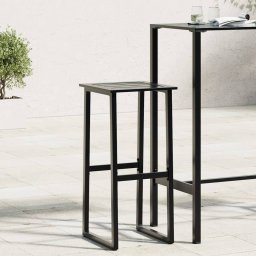 Scaune bar, 2 buc. negru 38x38x80 cm otel vopsit electrostatic GartenMobel Dekor