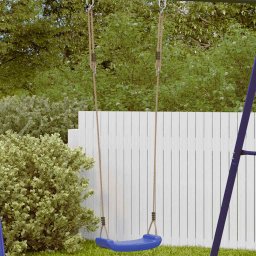Leagan de exterior pentru copii single albastru funie reglabila GartenMobel Dekor