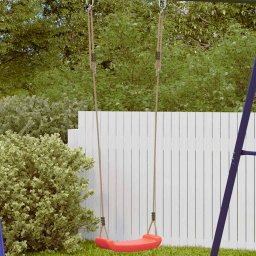 Leagan de exterior pentru copii single, rosu, funie reglabila GartenMobel Dekor