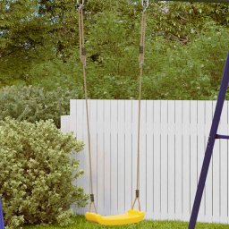 Leagan de exterior pentru copii single, galben, funie reglabila GartenMobel Dekor