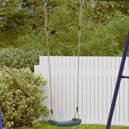 Leagan de exterior pentru copii single, verde, funie reglabila GartenMobel Dekor