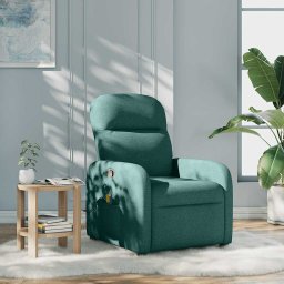 Fotoliu de masaj rabatabil, verde închis, material textil GartenMobel Dekor
