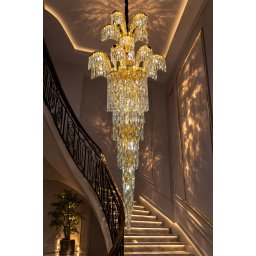 Candelabru din cristal Palace Regalis, auriu lucios, 29xG9, D80 cm