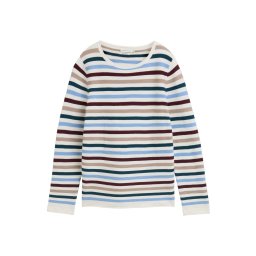 TOM TAILOR Pulover albastru deschis / verde petrol / rubiniu / alb natural