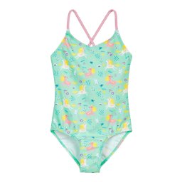 PLAYSHOES Costum de baie întreg 'Einhorn' galben / verde mentă / roz / alb
